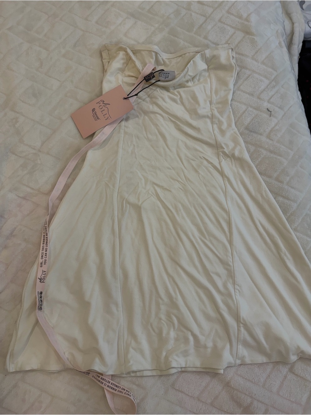 OH POLLY NWT WHITE STRAPLESS STRECHY MINI DRESS IN TALL - Picture 12 of 13